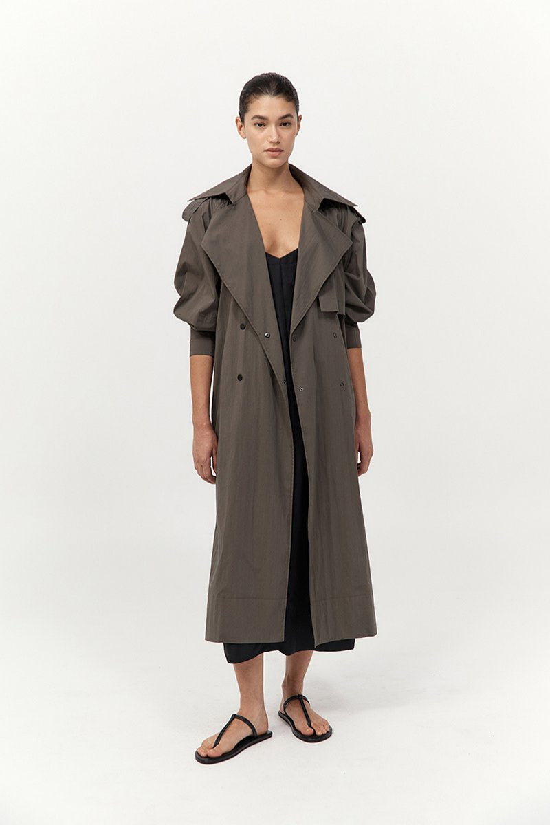 RELAXED TRENCH-KHAKI Jackets ST AGNI 