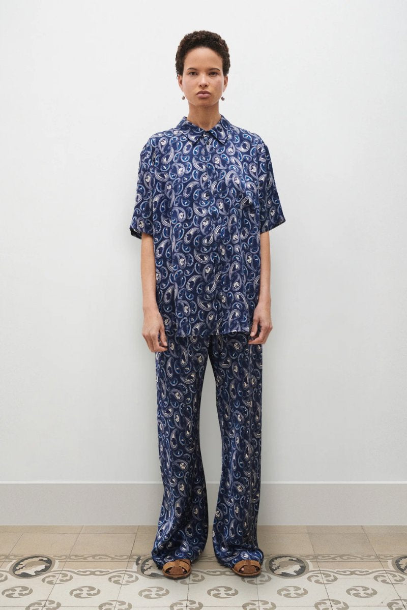 SHORT SLEEVE BOYFRIEND SHIRT-HOUNDS PAISLEY Shirts Silk Laundry 