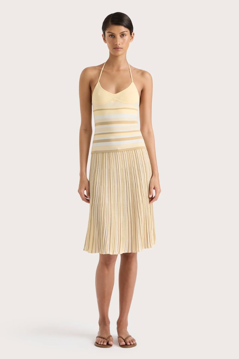 CITARA DRAWSTRING SKIRT-BUTTER STRIPE Skirts Faithfull the Brand 