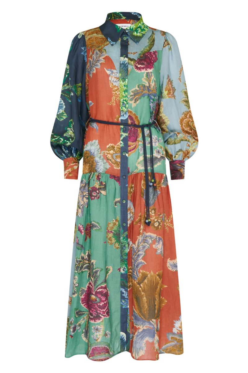 JUNO MIDI SHIRT DRESS-SPLICED Dress ANTIPODEAN 8 Spliced 