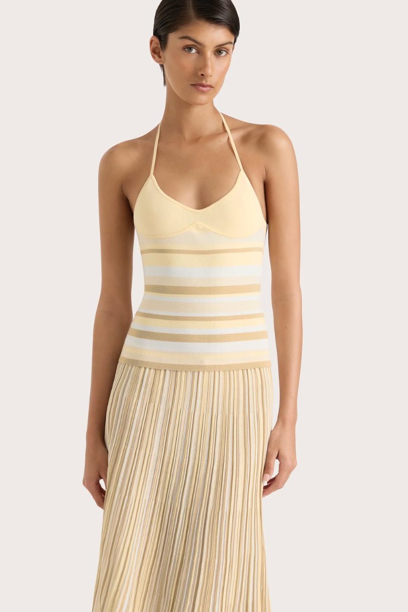 CITARA DRAWSTRING SKIRT-BUTTER STRIPE Skirts Faithfull the Brand 