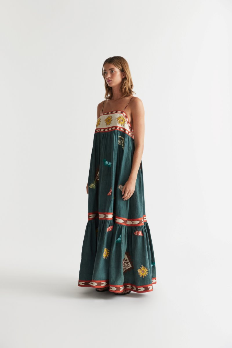 QUINCY SUN DRESS-PEACOCK Dress ANTIPODEAN 
