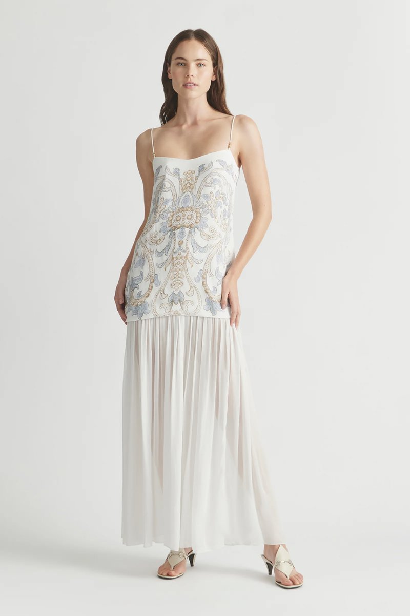 DROPPED WAIST GOWN-ANTIQUE WHITE Midi Dress ANTIPODEAN 
