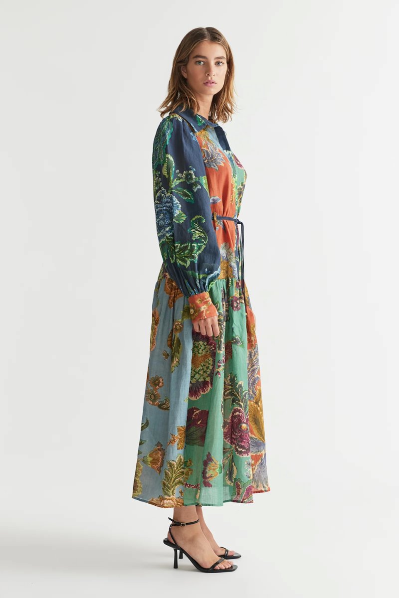 JUNO MIDI SHIRT DRESS-SPLICED Dress ANTIPODEAN 