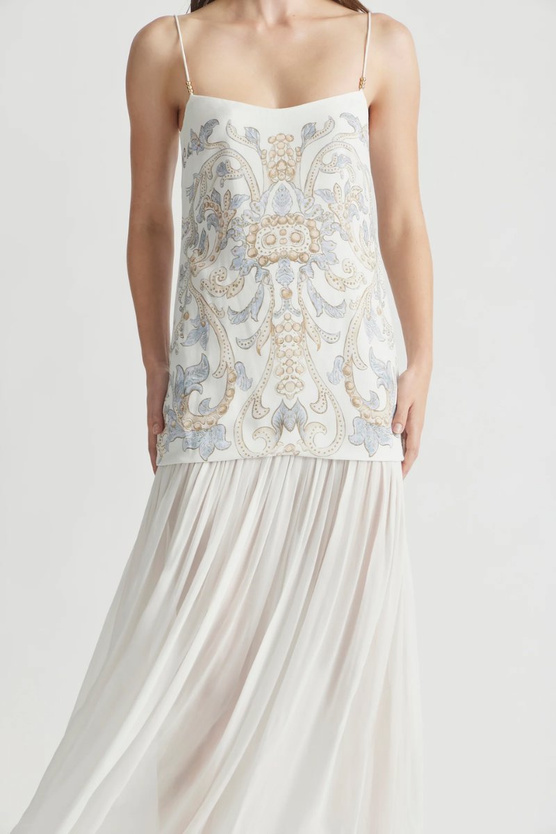 DROPPED WAIST GOWN-ANTIQUE WHITE Midi Dress ANTIPODEAN 