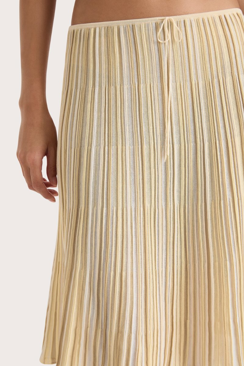 CITARA DRAWSTRING SKIRT-BUTTER STRIPE Skirts Faithfull the Brand 
