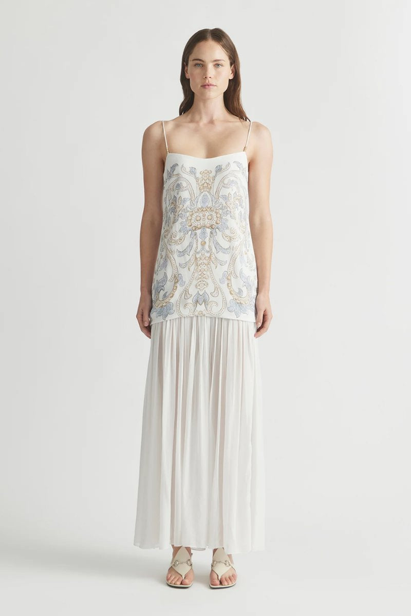 DROPPED WAIST GOWN-ANTIQUE WHITE Midi Dress ANTIPODEAN 