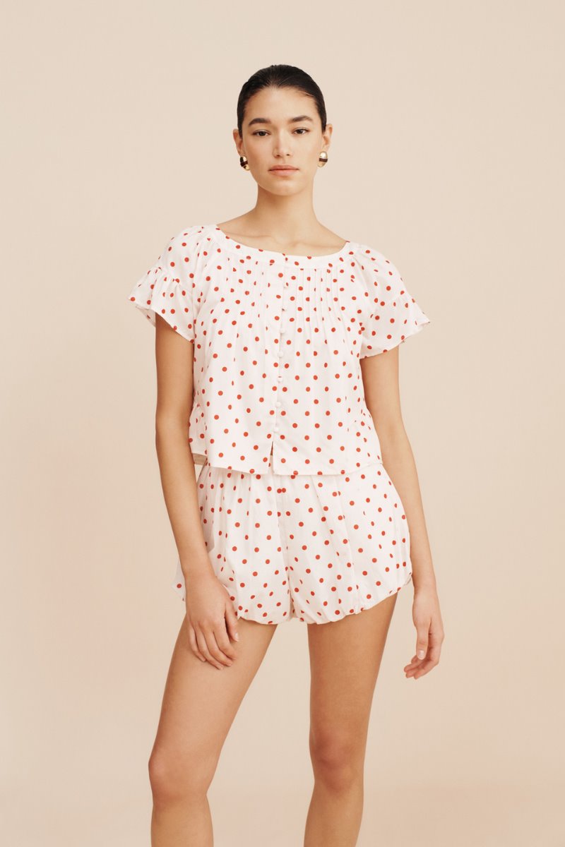 PALOMA BLOUSE-PETITE POLKA DOT Tops Posse 