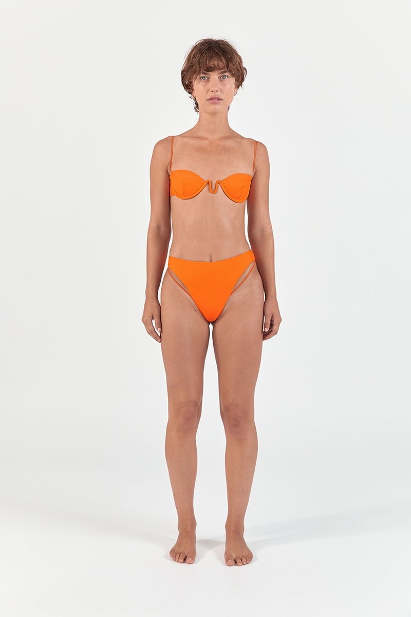 FINE STRAP WIRE BALCONETTE TOP-BRIGHT ORANGE Swim ZIAH 