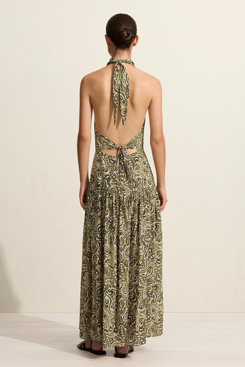 SCARF HALTER DRESS-PAISLEY Dress Matteau 