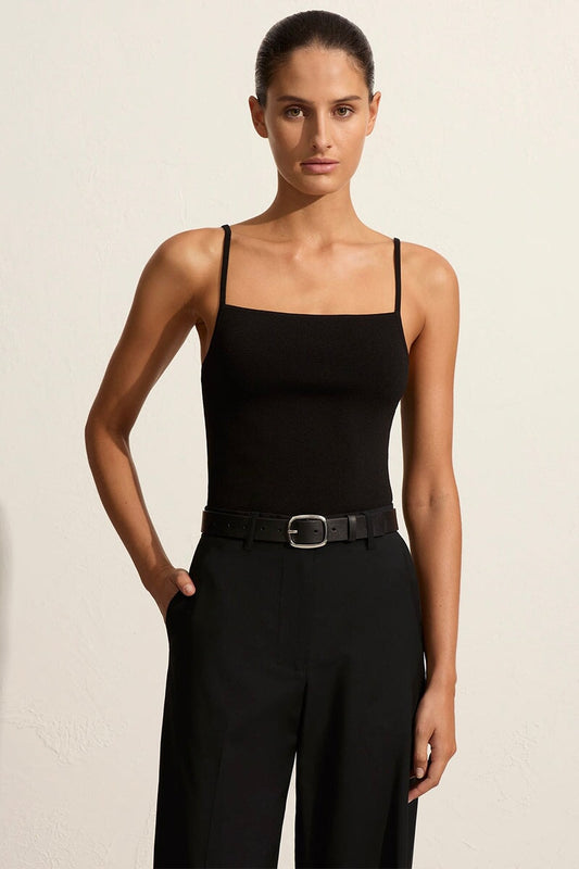 SQUARE KNIT TOP-BLACK Tops Matteau 1 Black 