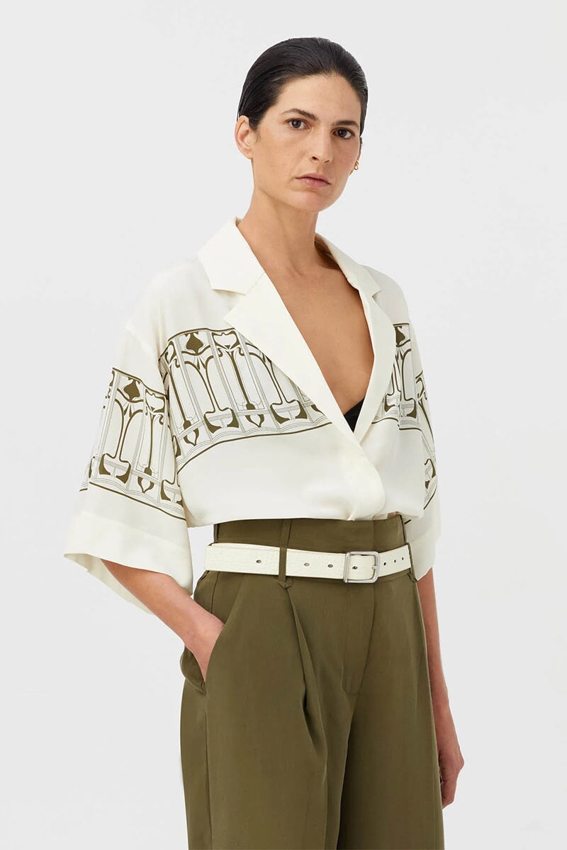 JOHNSTON PLACEMENT PRINT SHIRT-JOHNSTON PLACE PRINT Tops Camilla and Marc 