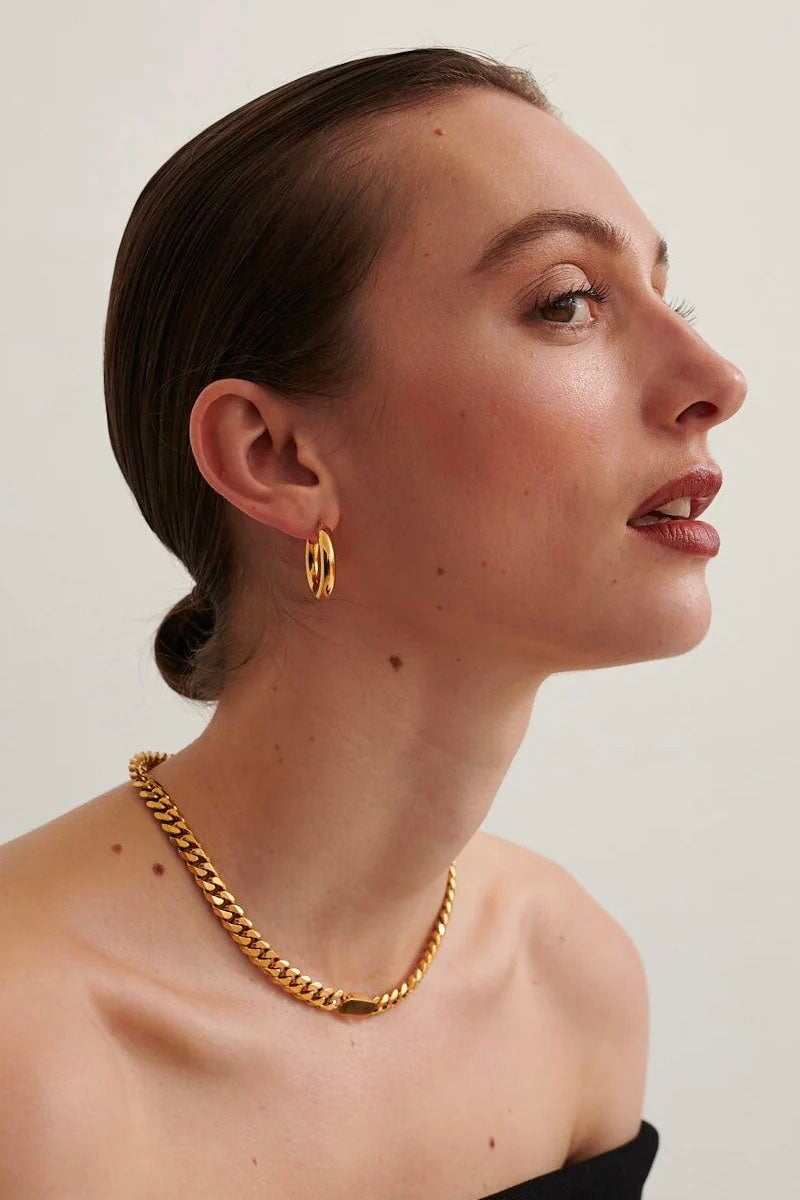 CLASSIC THICK HOOP-GOLD Jewellery Anna Rossi Jewellery 