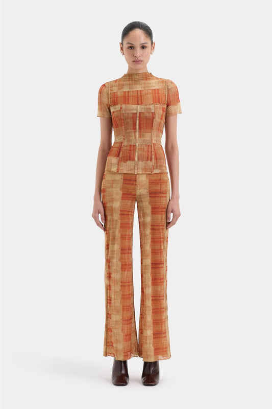 FERRERA TOP-ARANCIA CHECK Tops SIR. 