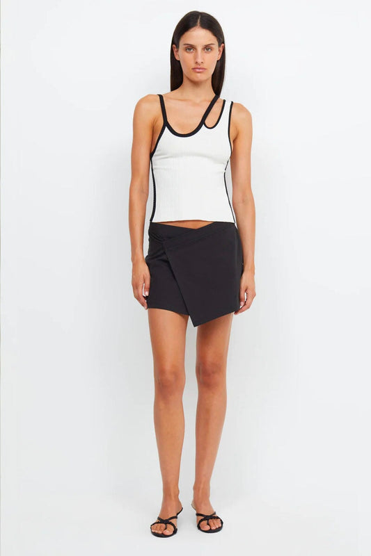 FLYNN WRAP MINI SKIRT-BLACK Skirts Bec and Bridge 6 Black 