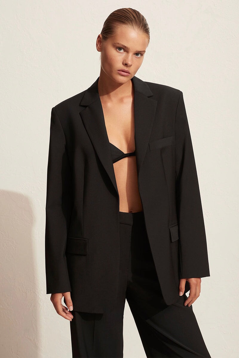 RELAXED TAILORED BLAZER-BLACK Jackets Matteau 1 Black 