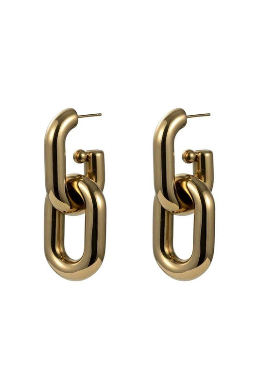 LOVE LINK EARRINGS-GOLD Jewellery Anna Rossi Jewellery Uni Gold 