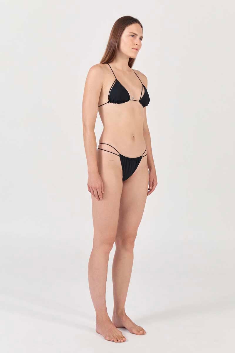 FINE STRAP KNOT DETAIL TRI TOP-BLACK Swim ZIAH 