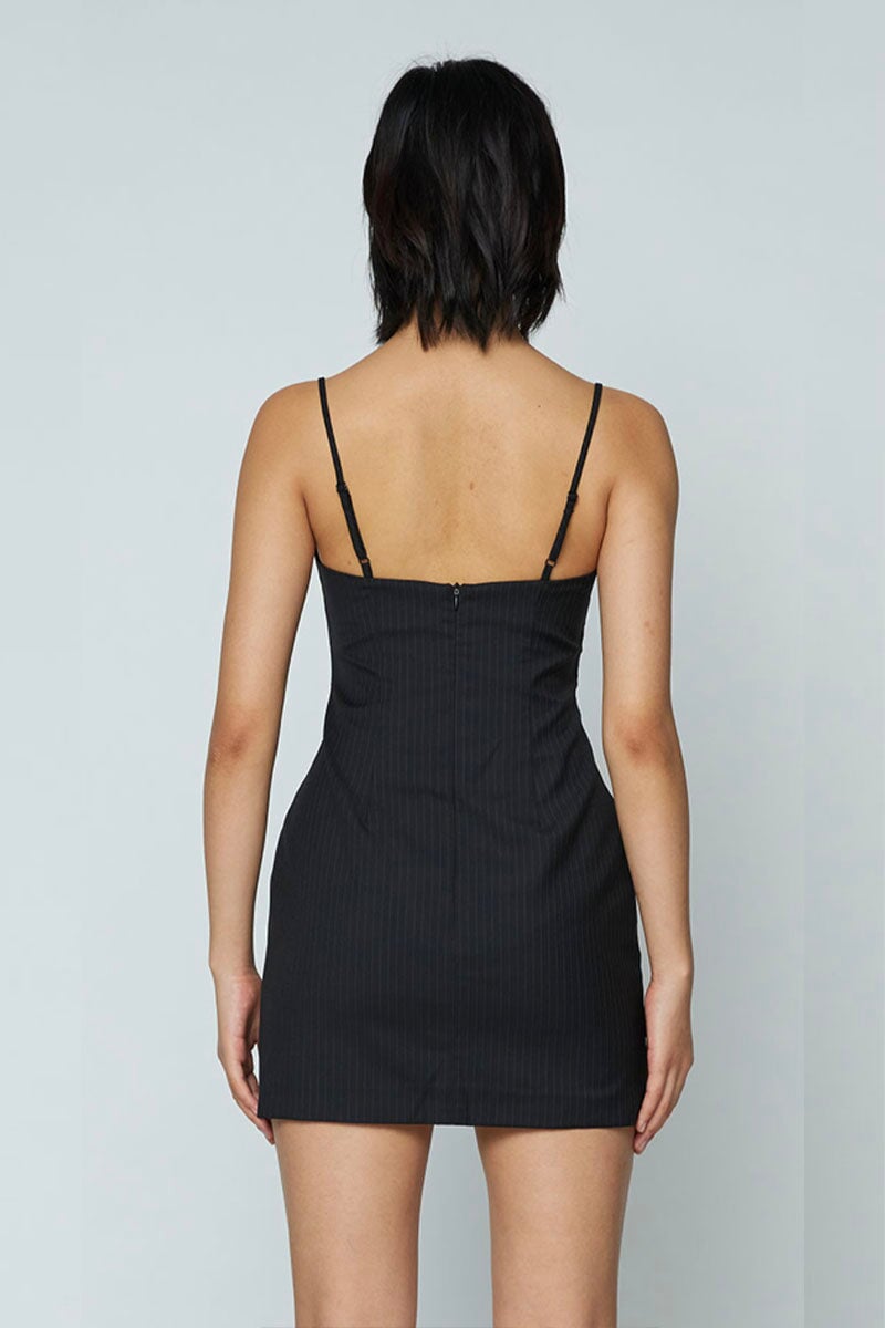 EM MINI DRESS-BLACK PINSTRIPE Dress Wynn Hamlyn 