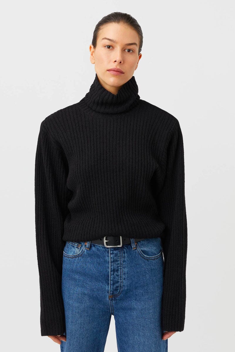 TARO TURTLE KNIT-BLACK Knitwear Camilla and Marc XS Black 
