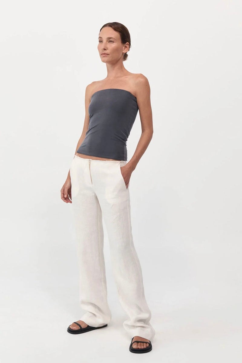 STRAPLESS JERSEY TOP-GRAPHITE Tops ST AGNI 