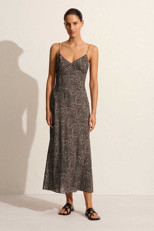 LOW BACK SLIP DRESS-JASMINE COCOA Dress Matteau 1 Jasmine Cocoa 