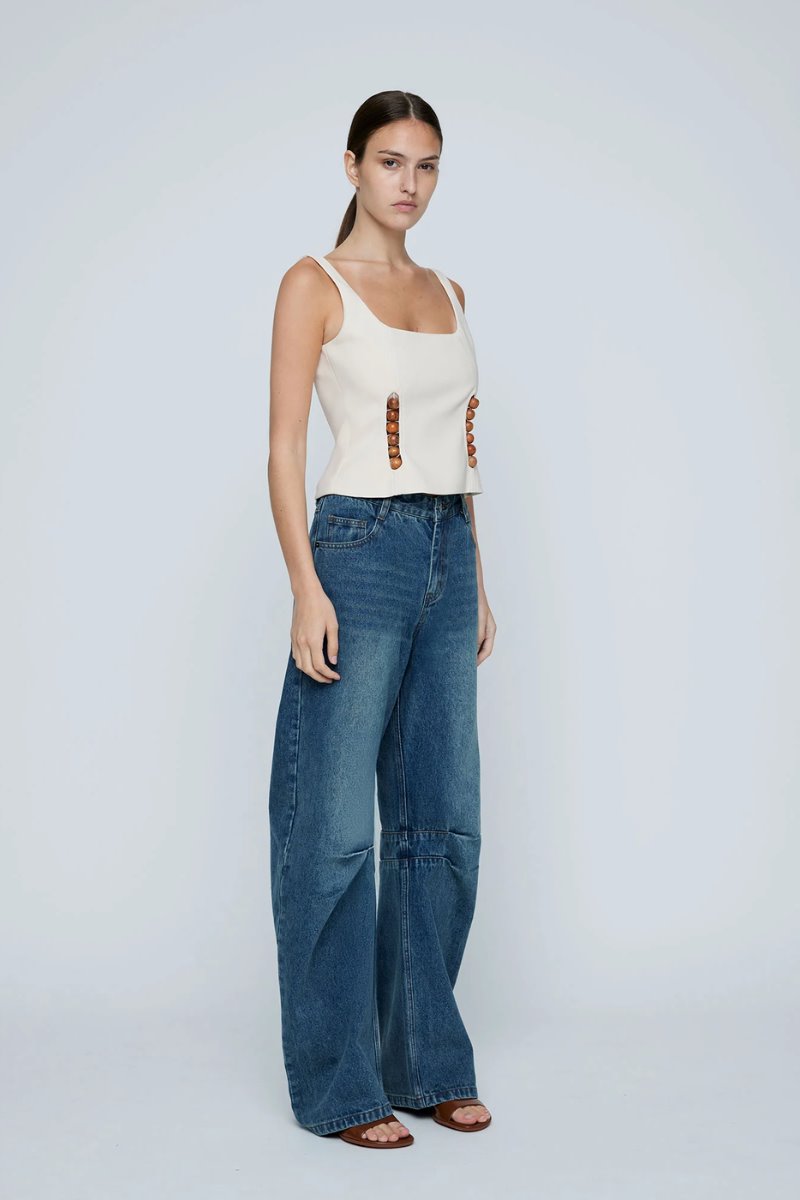 FREDDIE BEAD BODICE-IVORY Tops Wynn Hamlyn 