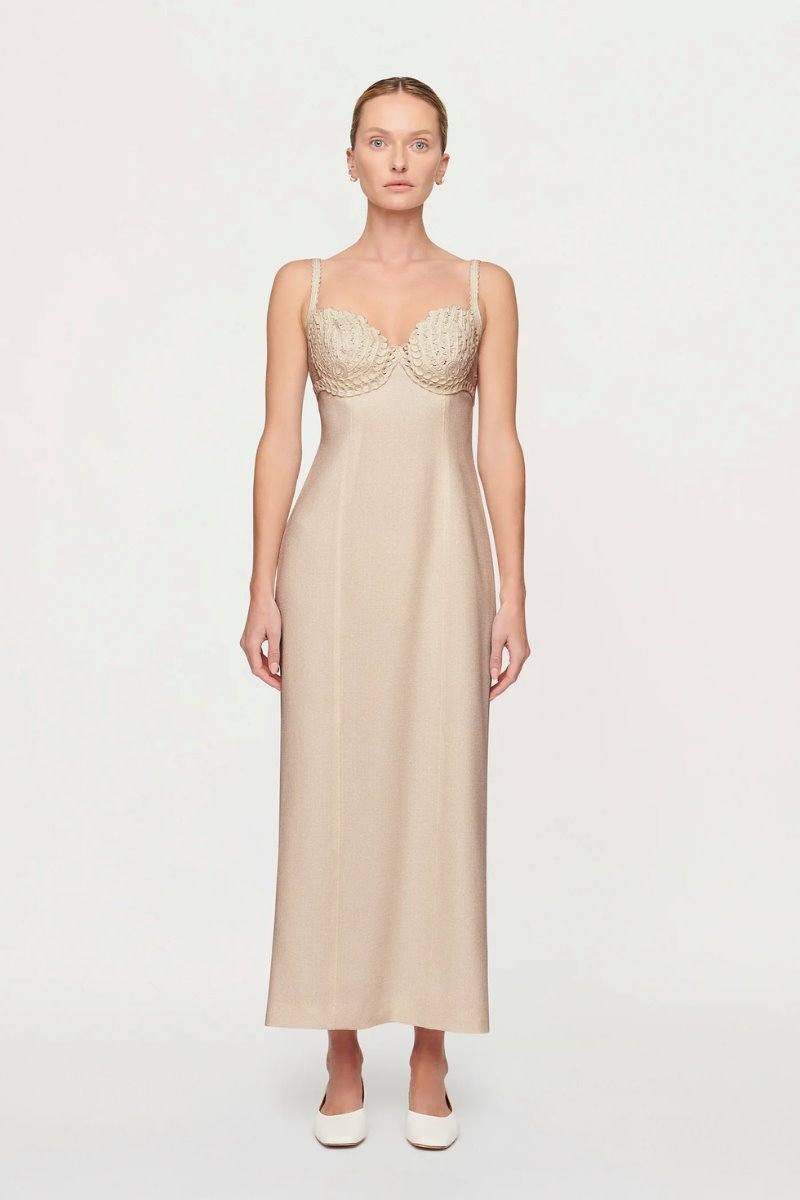 LUCINDA BRALET DRESS-SESAME Midi Dress Clea 