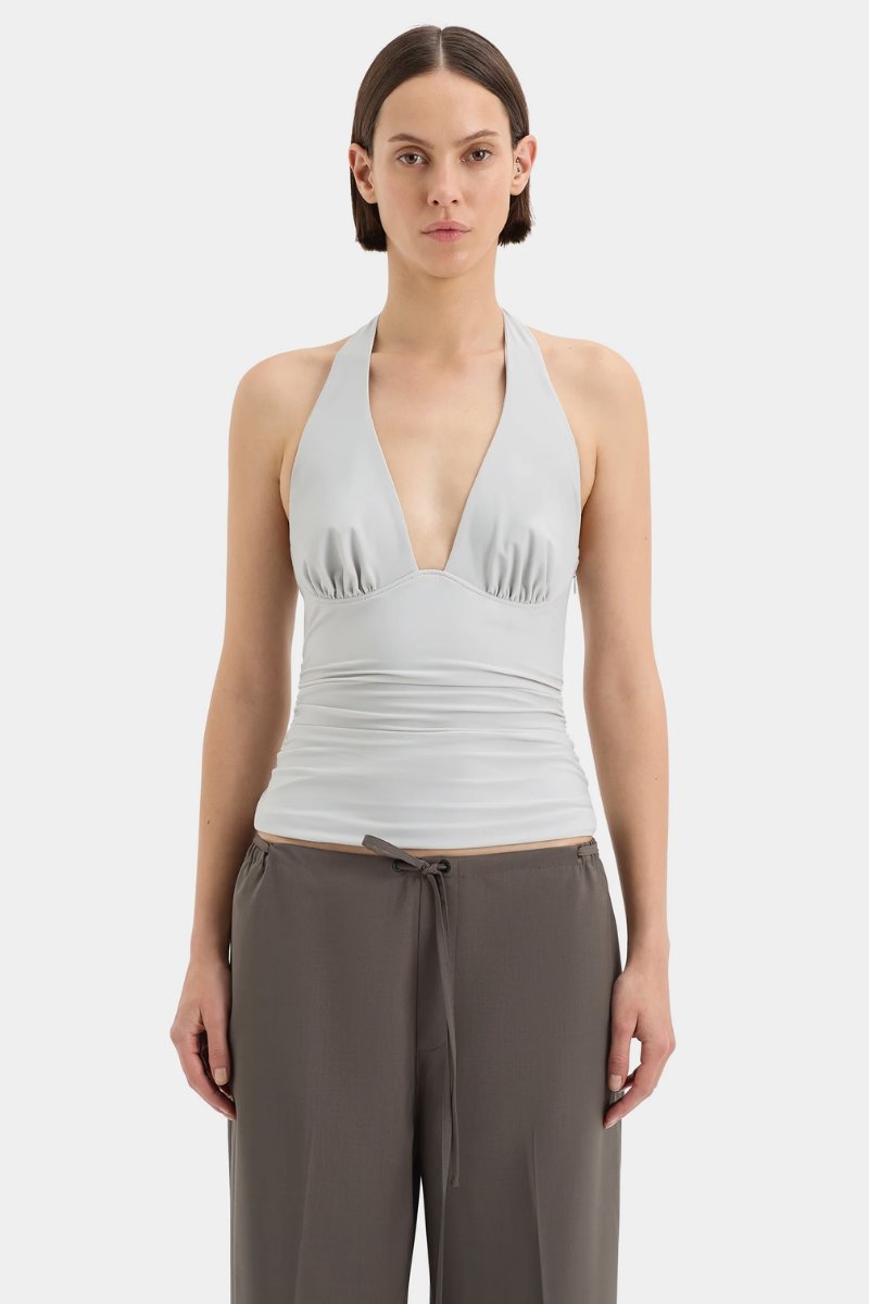 ELM HALTER TOP-GREY BLUE Tops SIR. 