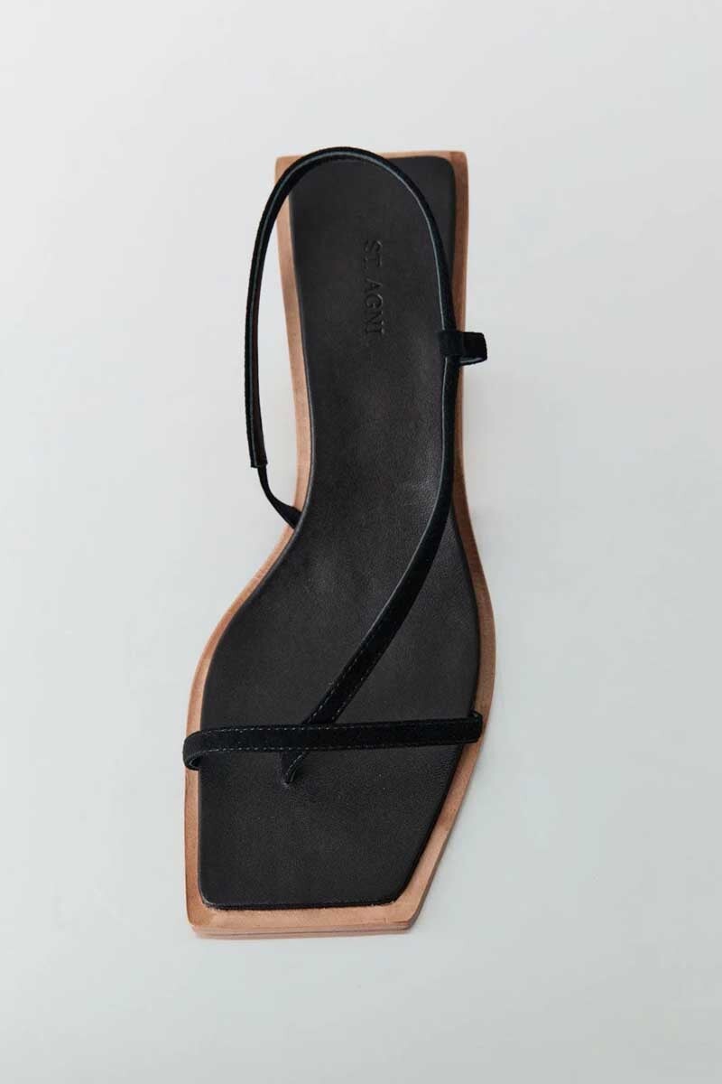 SUEDE STRAP HEEL-BLACK Footwear ST AGNI 