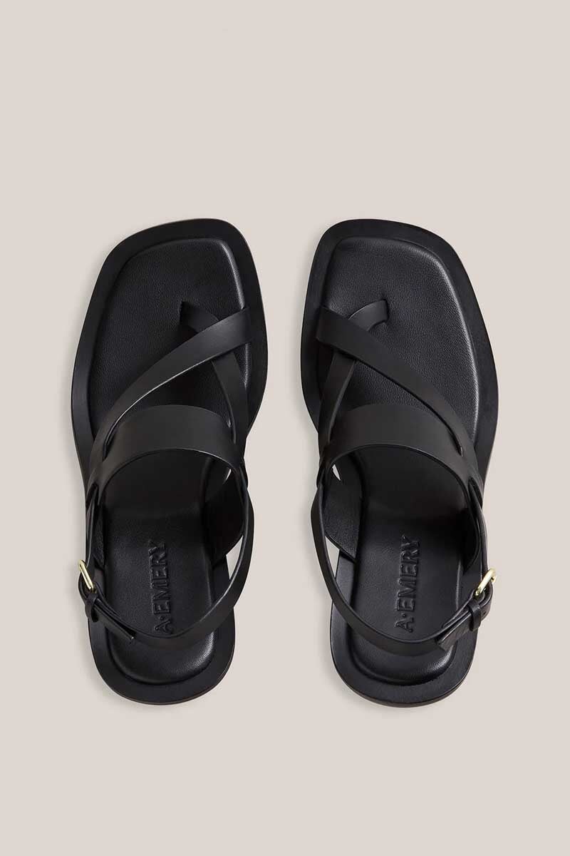 THE RYDER HEELDED SANDAL-BLACK Shoes A.Emery 