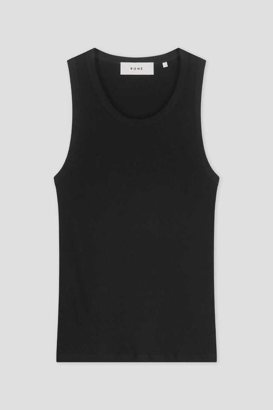 COTTON RIB TANKTOP-NOIR Tops Róhe 34 Noir 