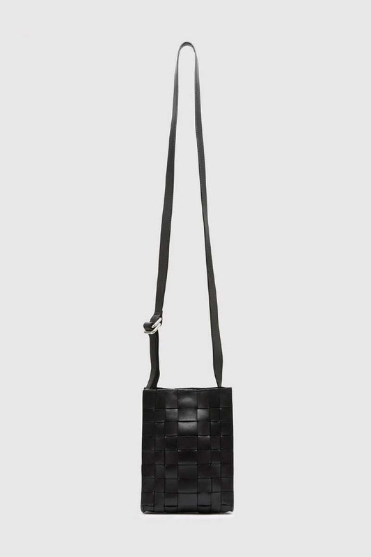 WOVEN BOXY SLING POUCH-BLACK Bags ST AGNI OS Black 