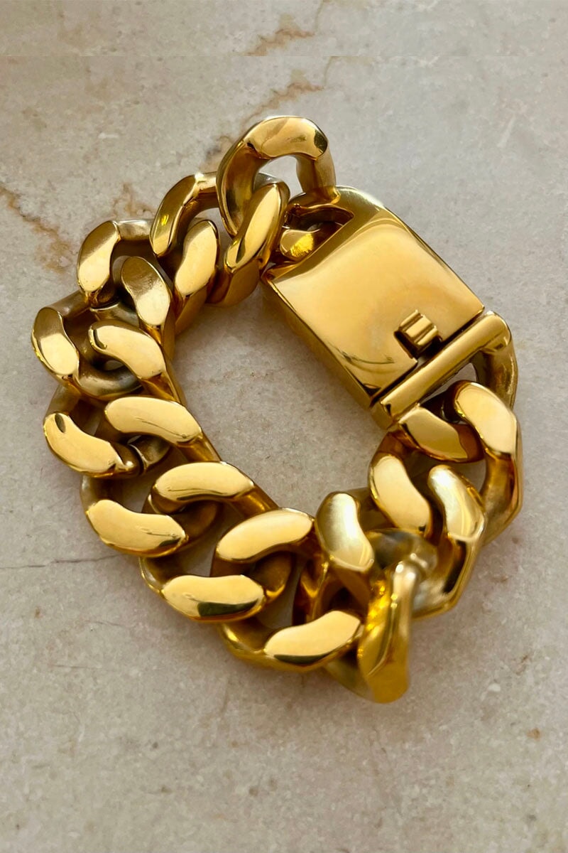 LE CHUNK BRACELET-GOLD Jewellery Anna Rossi Jewellery Uni Gold 