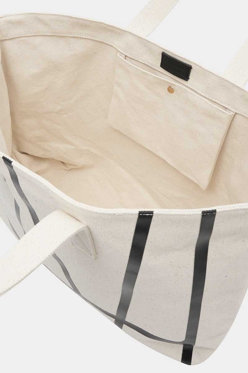 RAPHAEL CANVAS TOTE-NATURAL BLACK Bags Camilla and Marc 