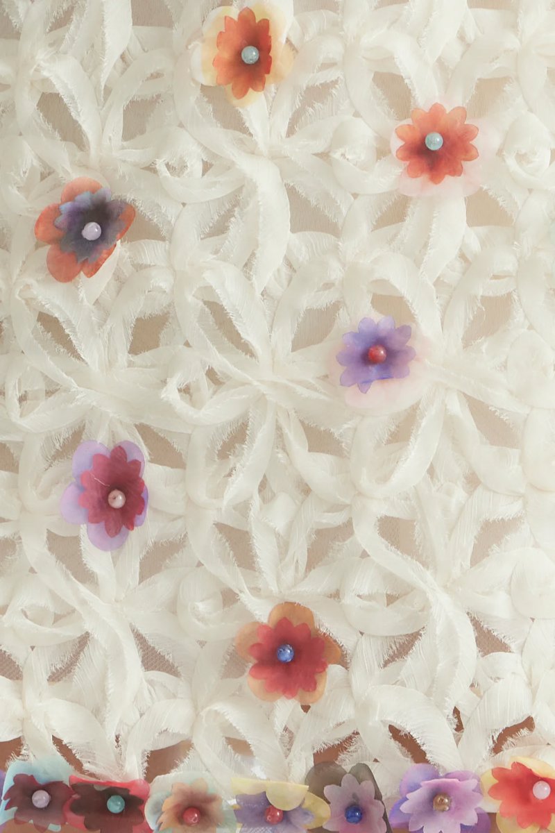 CROCHET FLOWER MINI DRESS-GARDENIA Mini Dress ANTIPODEAN 