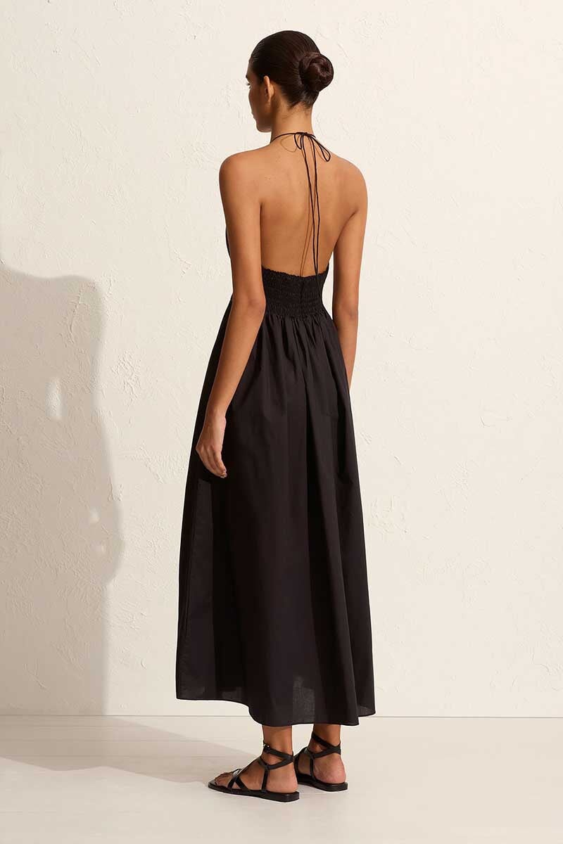 DRAWCORD HALTER SUNDRESS-BLACK Dress Matteau 