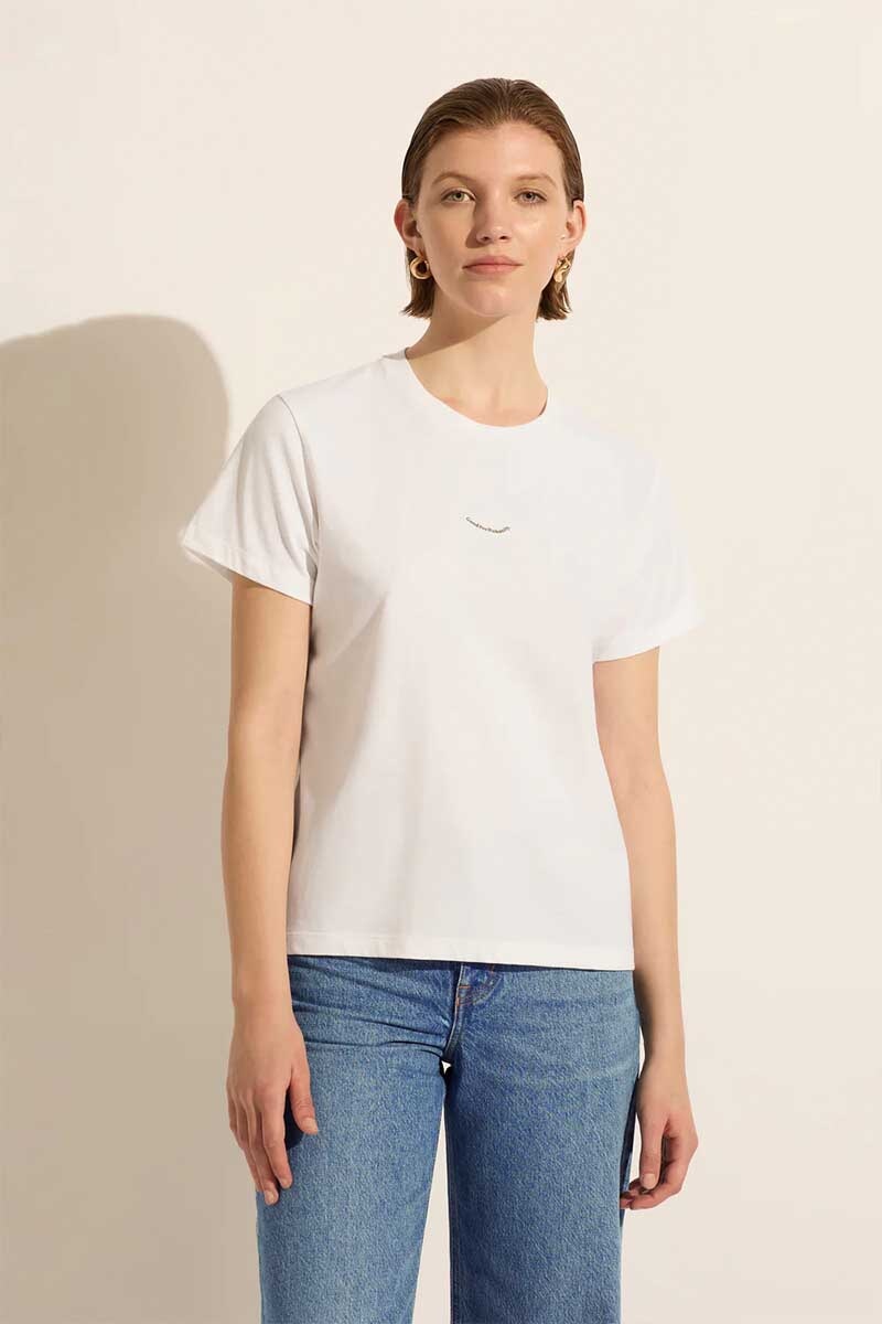 GOOD FOR HUMANITY TEE-WHITE/ARMY Tops Outland Denim XS White Army 