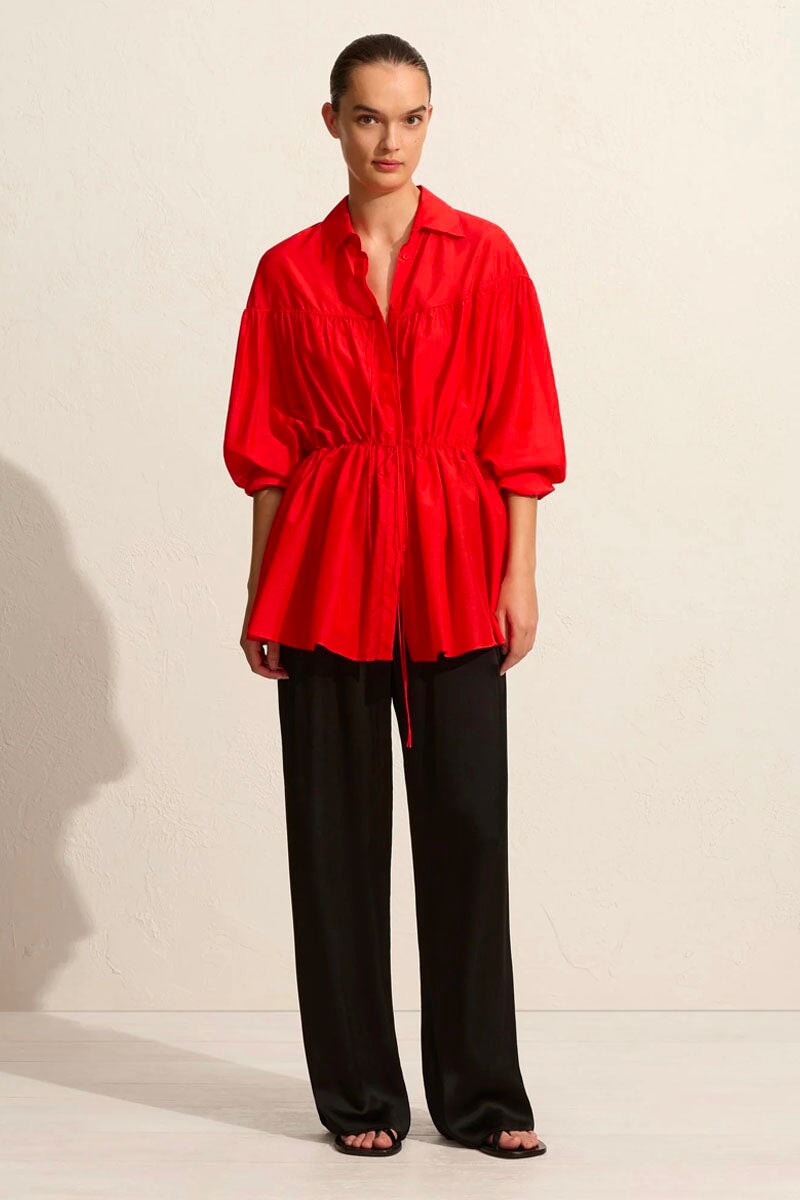 DRAWCORD TUNIC-ROSSO Shirts Matteau 