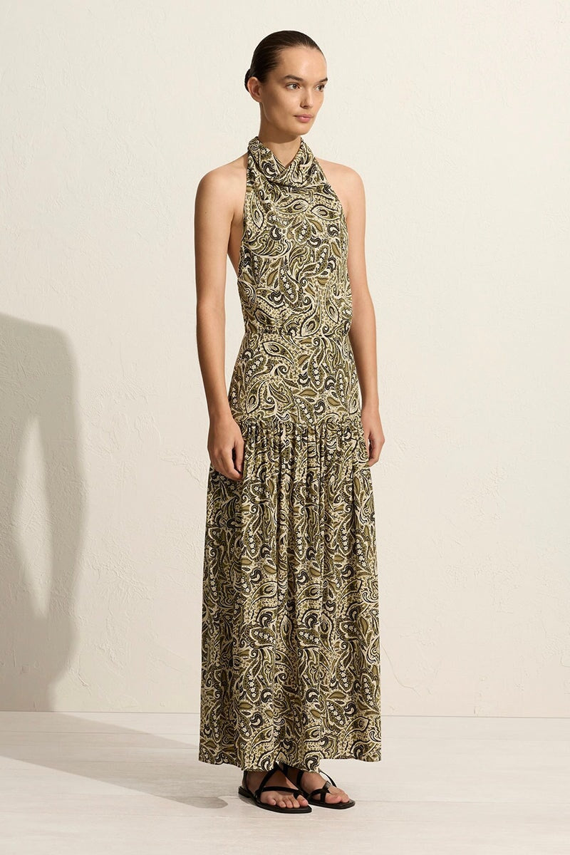 SCARF HALTER DRESS-PAISLEY Dress Matteau 