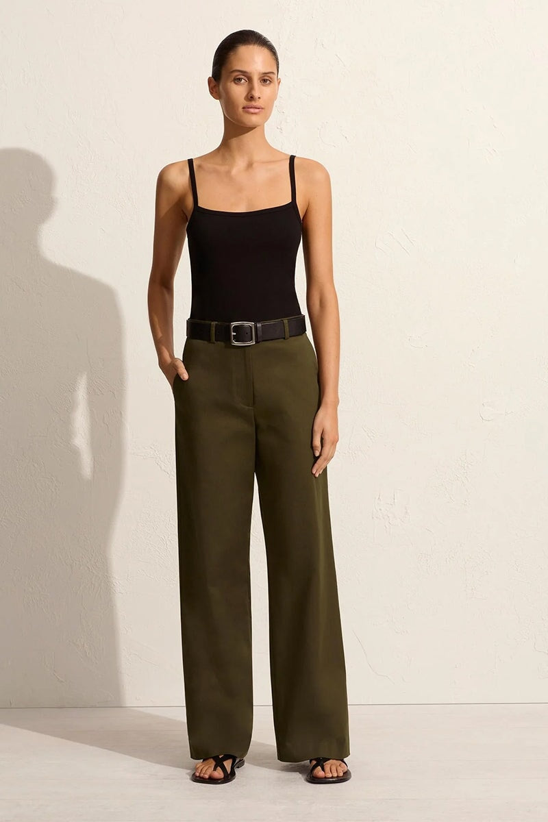 STRAIGHT TWILL TROUSER-OLIVE Pants Matteau 1 Olive 