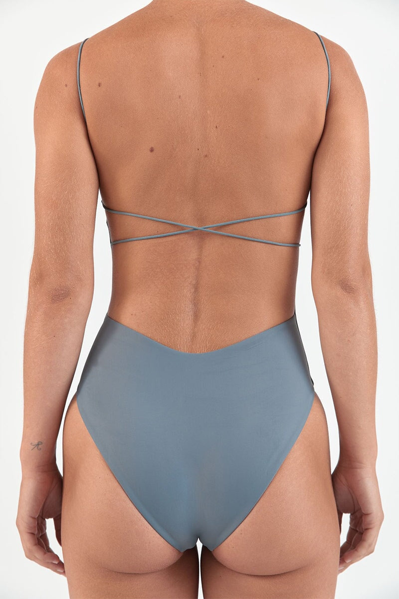 FINE STRAP ONE PIECE-GREY Swim ZIAH 