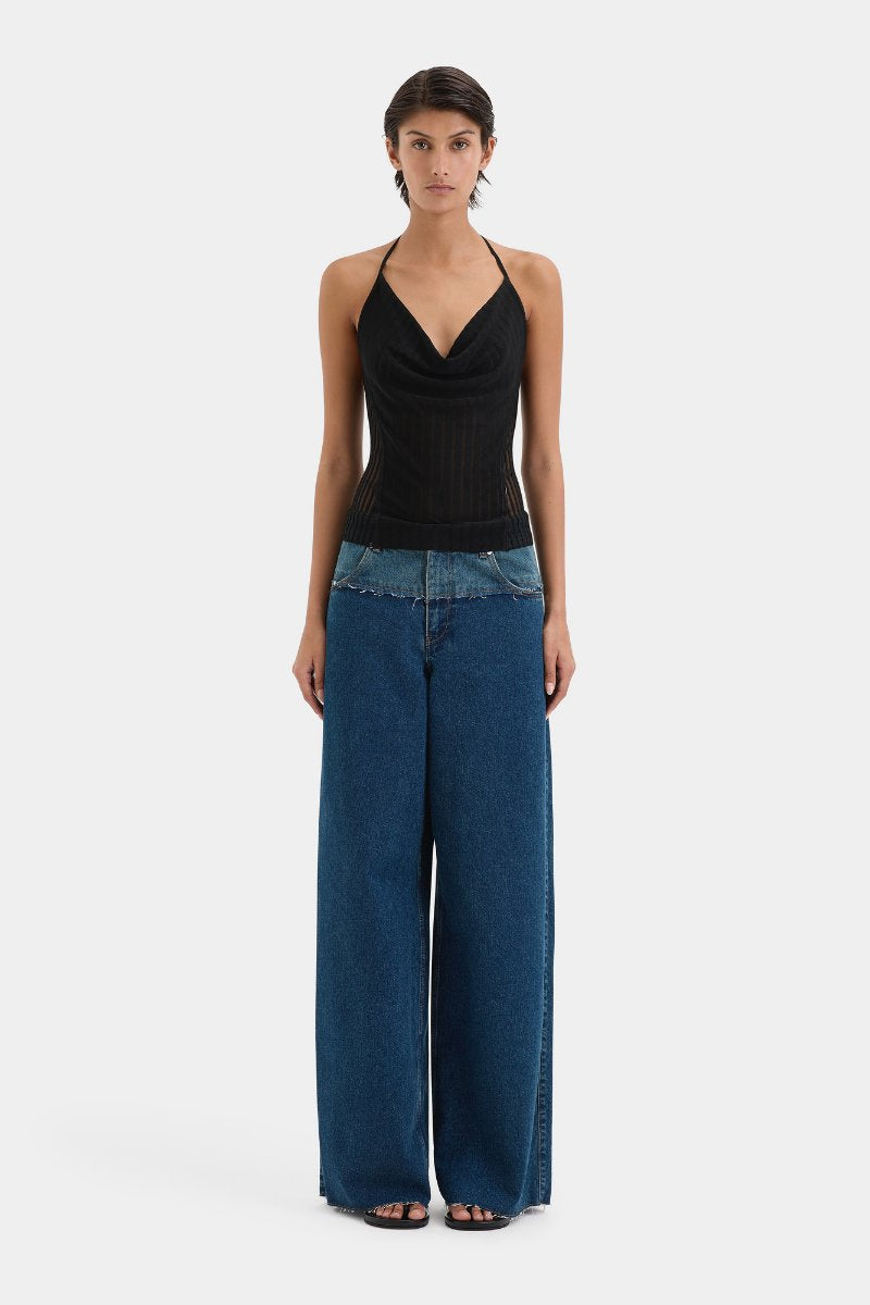 AZARIO HALTER TOP-BLACK Tops SIR. 