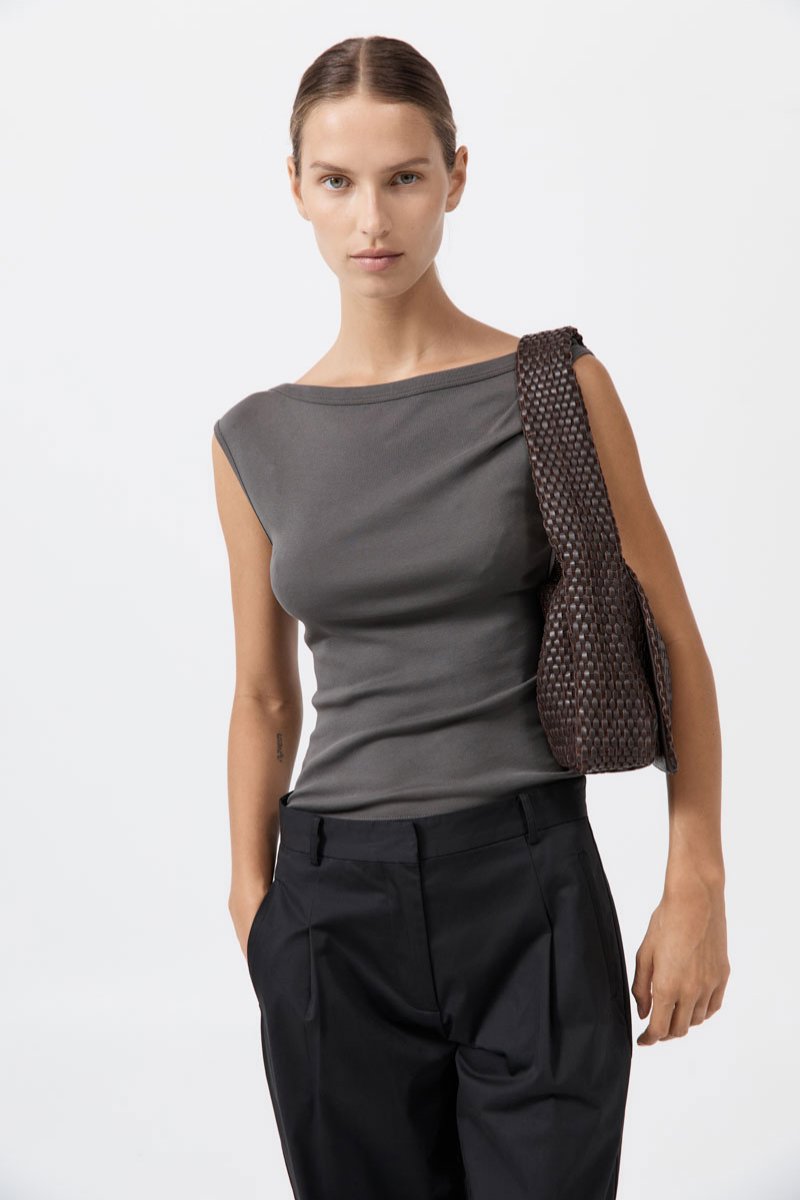 LATTICE EVERYDAY SATCHEL-COFFEE Handbags ST AGNI 
