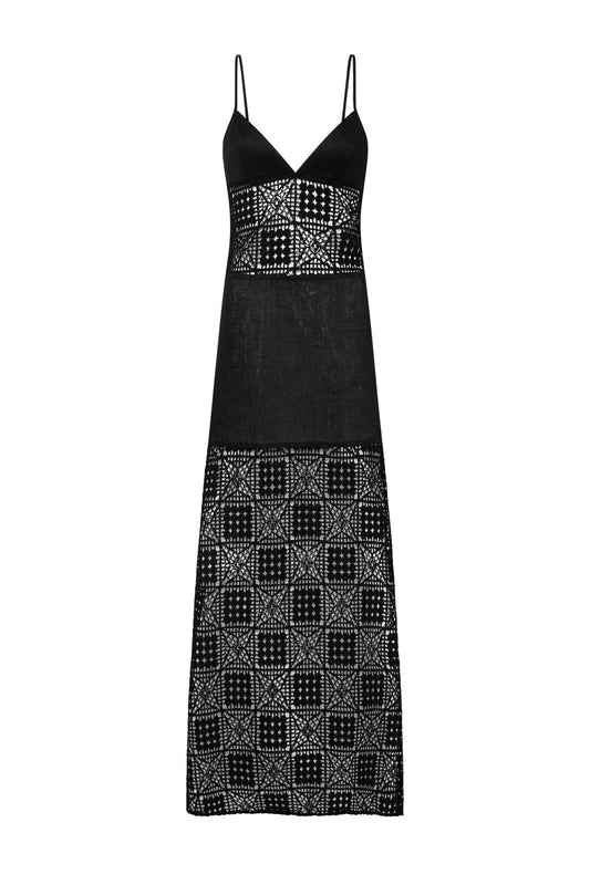 RAYURE TRI MAXI DRESS-BLACK CROCHET Dress SIR. 0 Black Crochet 
