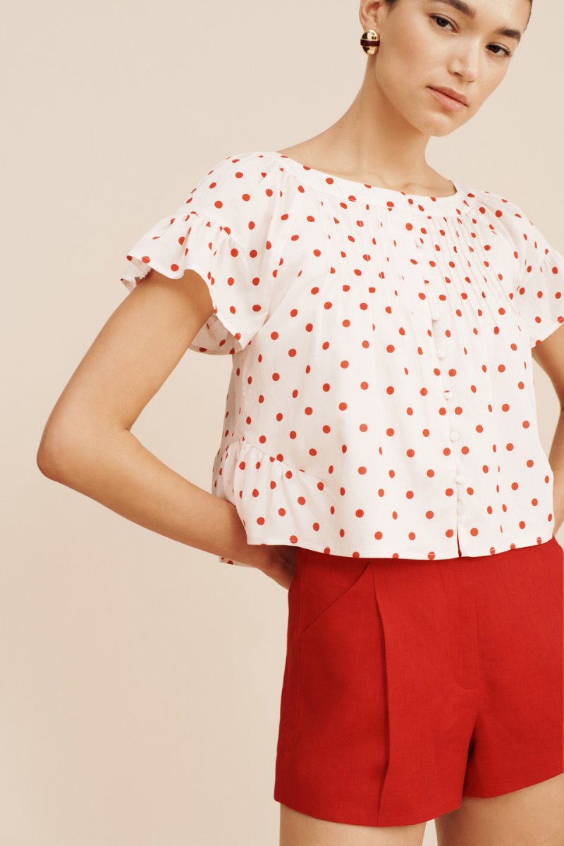 PALOMA BLOUSE-PETITE POLKA DOT Tops Posse 