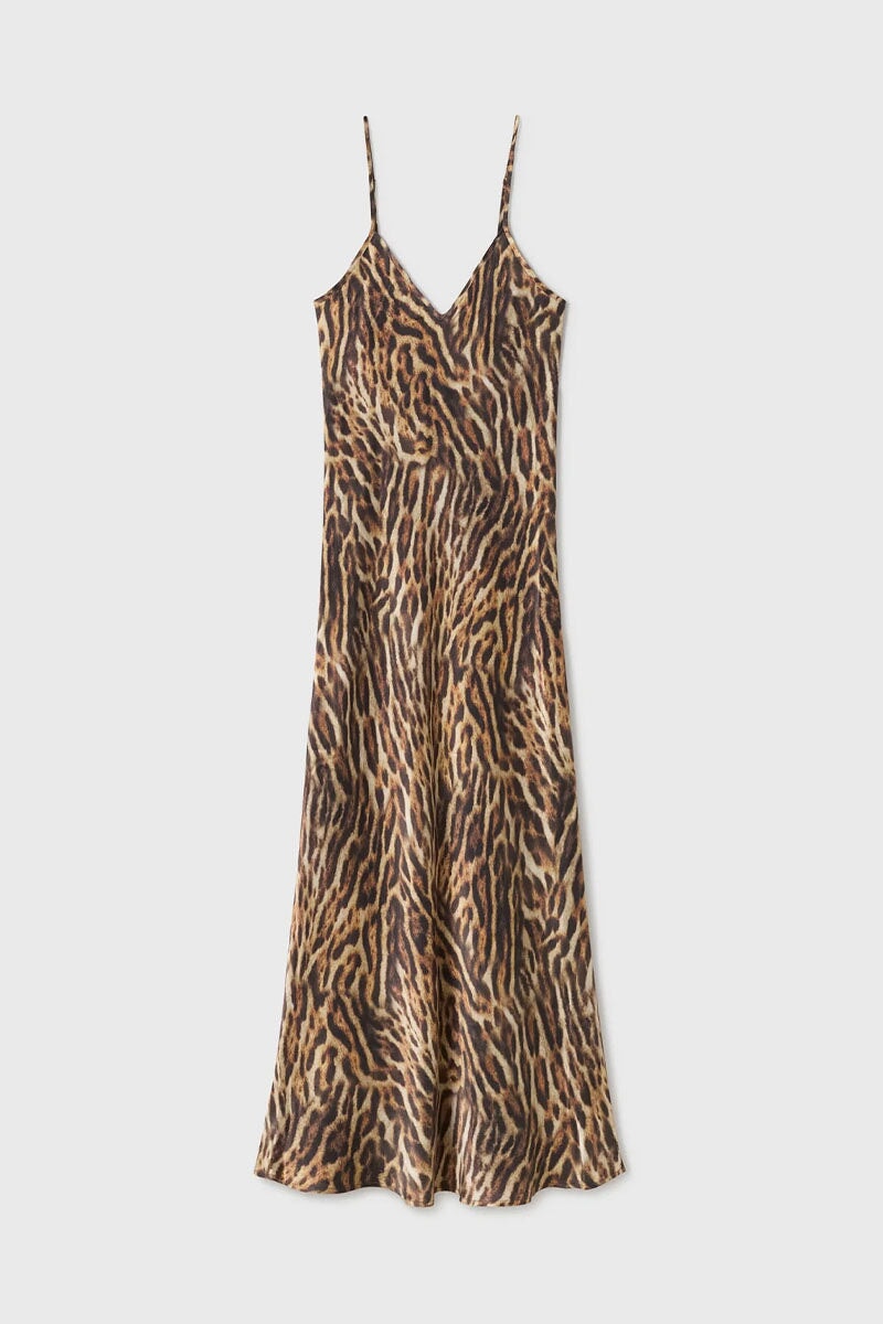 90S SLIP DRESS-LEOPARD Dress Silk Laundry XXS Leopard 
