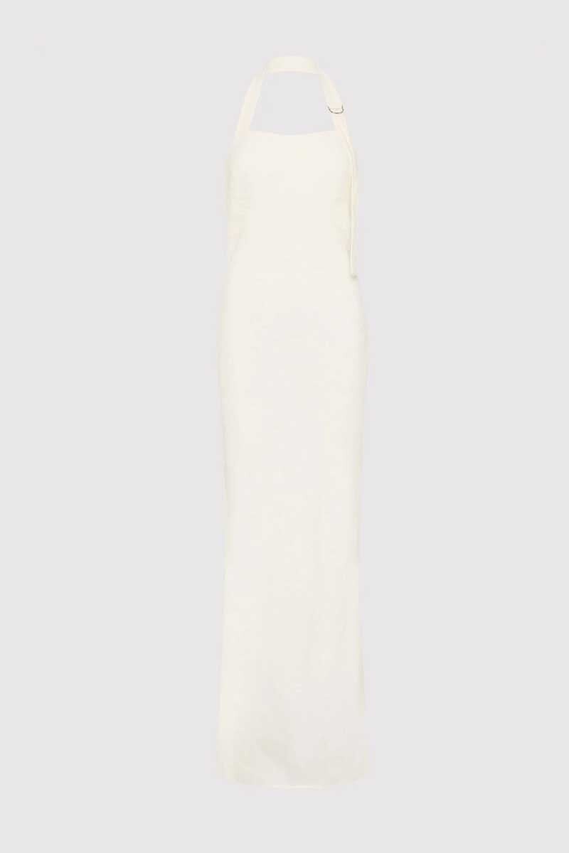 LINEN BIAS MAXI DRESS-IVORY Dress ST AGNI XS Ivory 