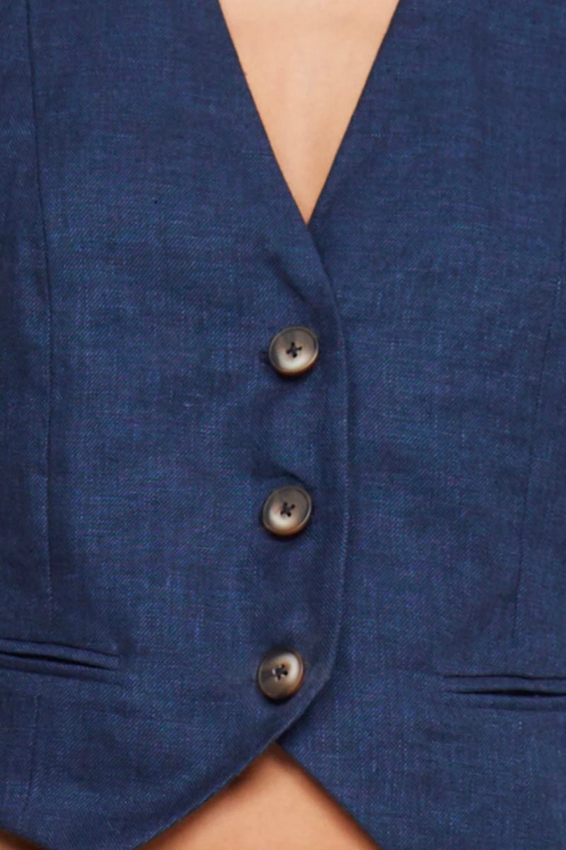 MADDOX CUT OUT VEST-INDIGO Jackets Bec and Bridge 