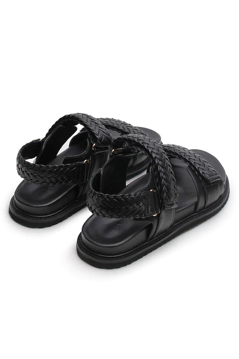 ISLA BRAIDED SANDAL-BLACK Shoes LA TRIBE 36 Black 
